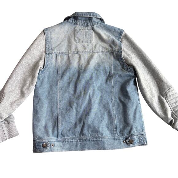 Urban Republic Kids Denim Jean Jacket with Hoodie Sleeves Size L - No Hood - Picture 3 of 9